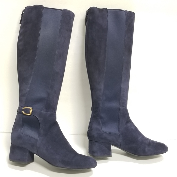 Cole Haan Grandos Avani Stretch Boot Marine Blue Suede - Picture 3 of 16